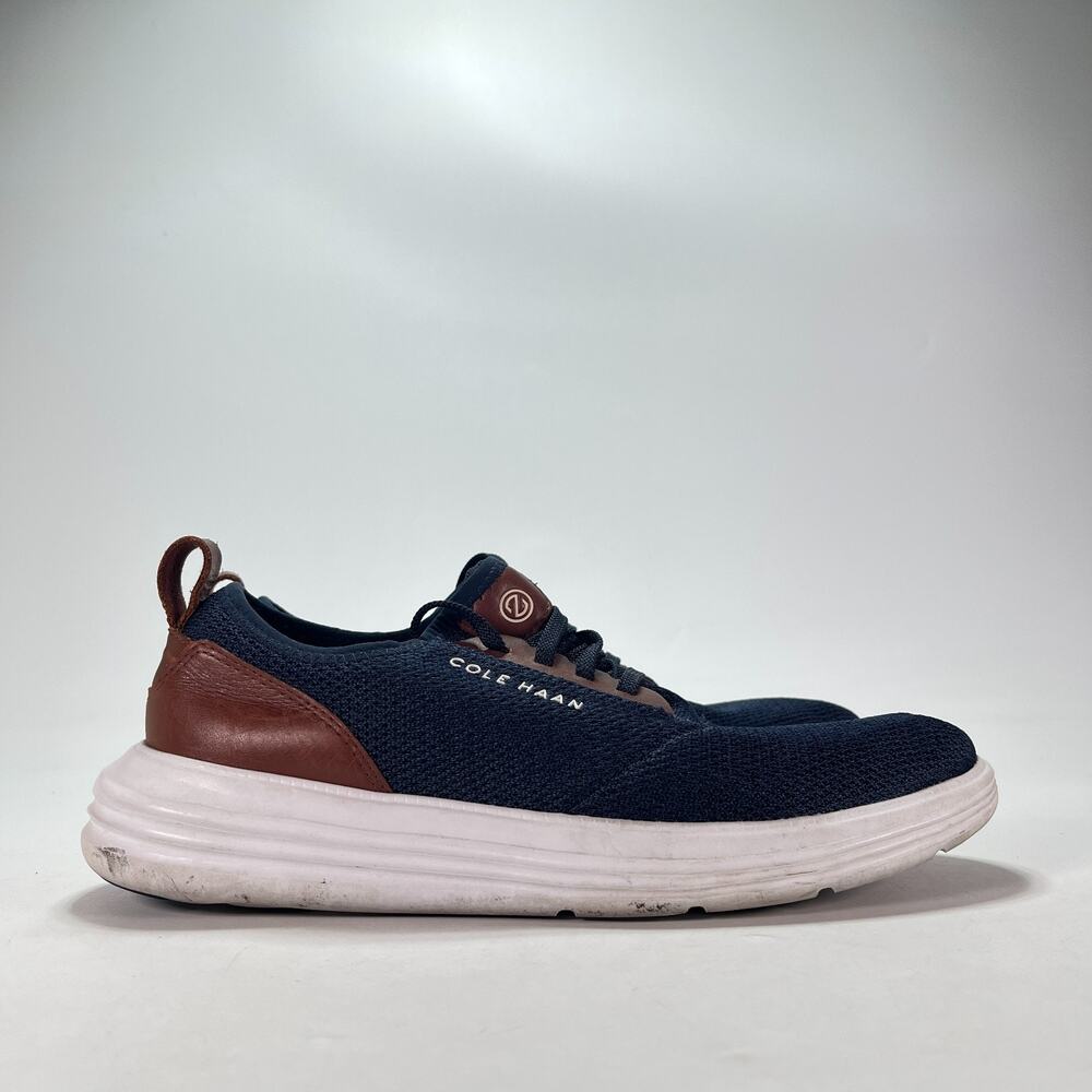 Cole Haan Grandsport Journey Navy Blue Knit Sneakers Casual Shoes Men's Size 9